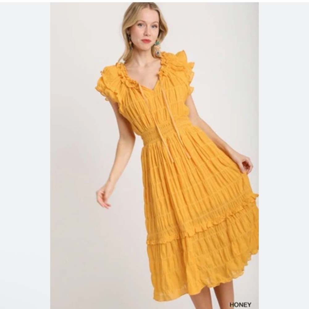 Umgee Tiered Cotton Maxi Dress NWT